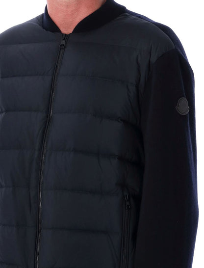Moncler – Wollcardigan mit gepolsterter Vorderseite