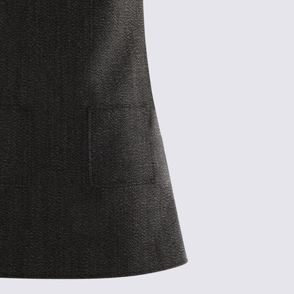 Courrèges Minikleid aus schwarzer Wolle