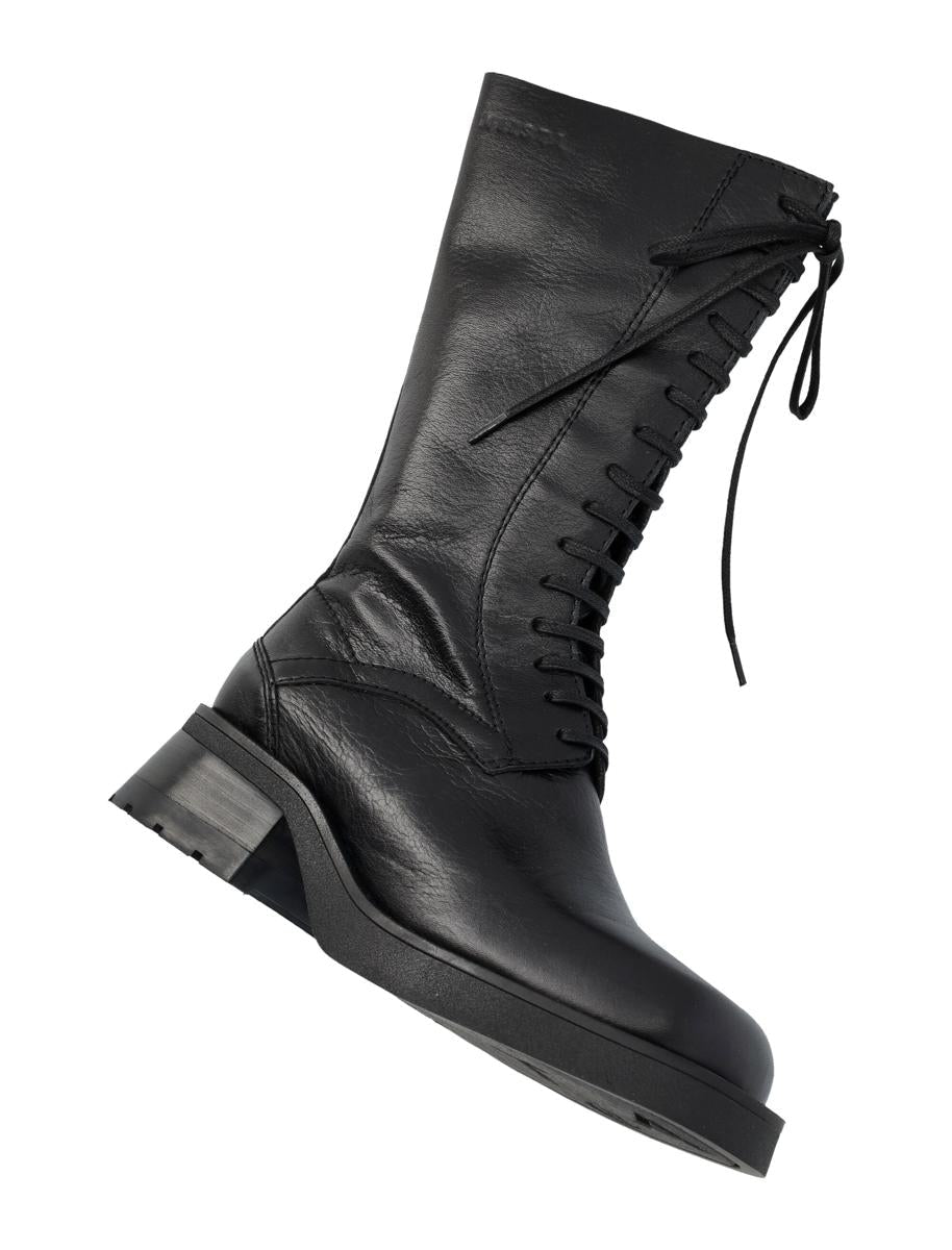 Miista Vel Schnürstiefel aus Leder Schwarz
