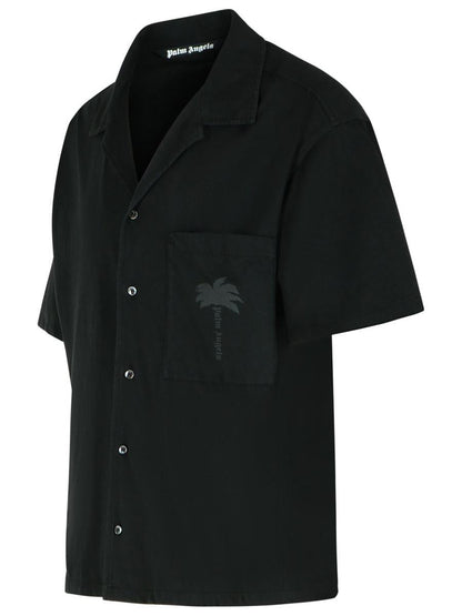 Palm Angels – Schwarzes Baumwollhemd „Bowling“