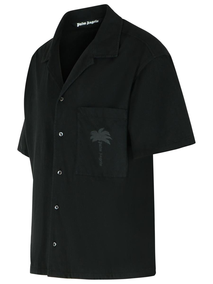 Palm Angels – Schwarzes Baumwollhemd „Bowling“