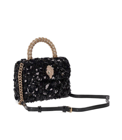 Kurt Geiger London – Kensington – Pailletten-Minihandtasche in Schwarz