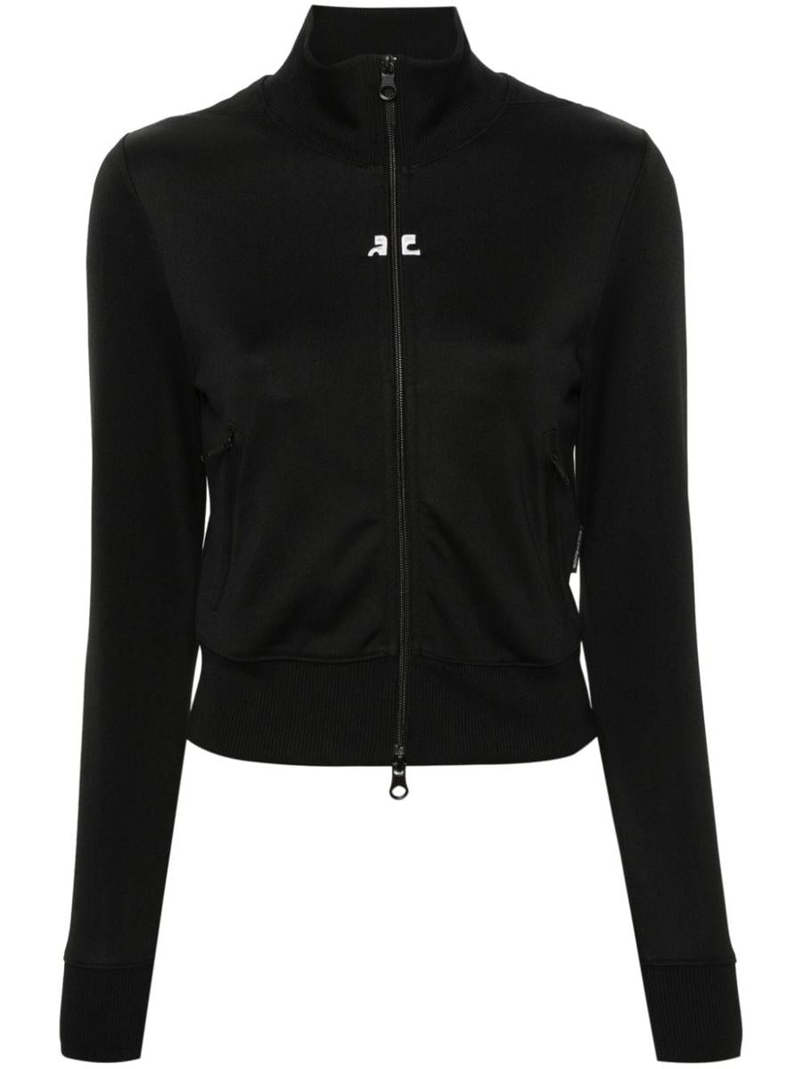 Courrèges Sweatshirt mit Logo-Patch und Reißverschluss