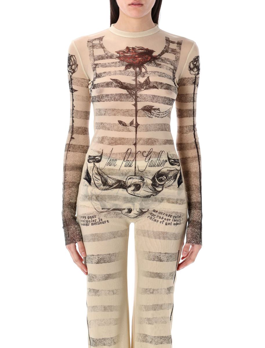 Jean Paul Gaultier – Mariner-Top mit Netz-Tattoo
