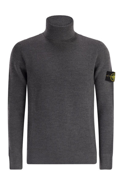Stone Island – Fein gerippter Rollkragenpullover
