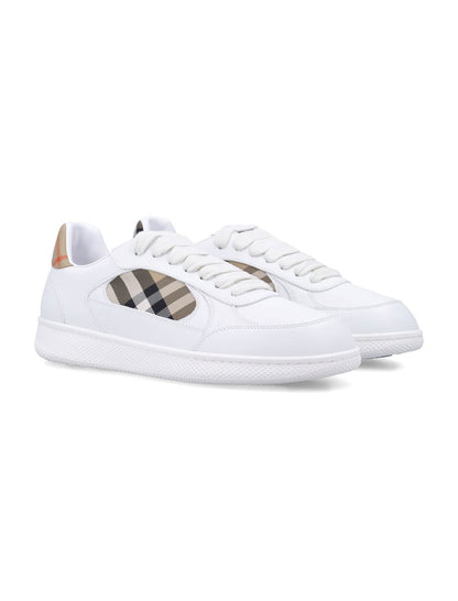 Burberry Terrace Sneakers aus Leder und Karomuster