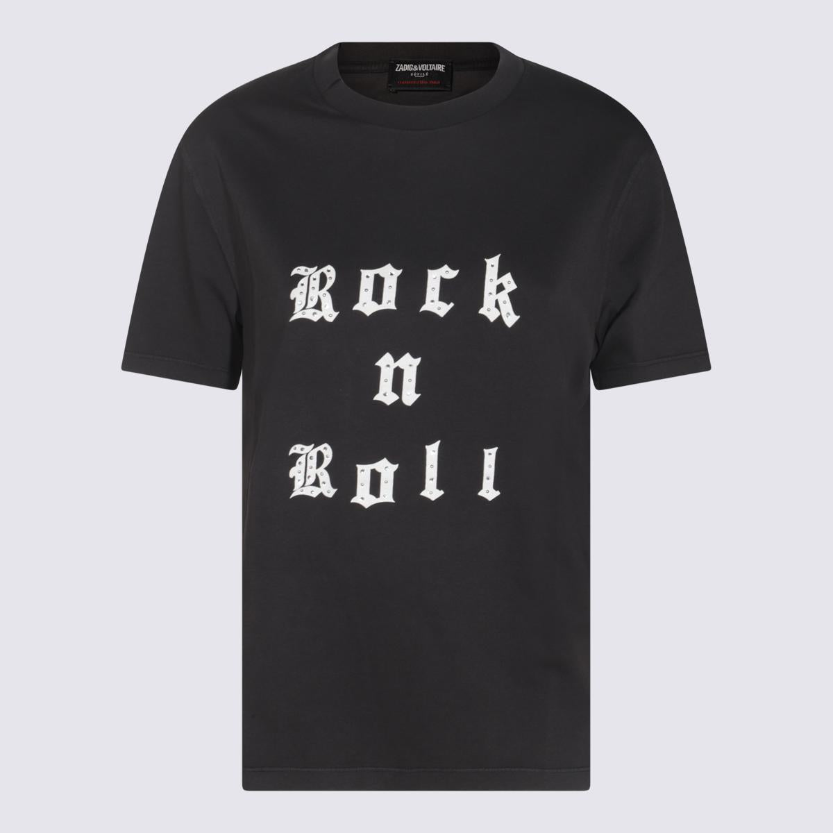 Schwarzes Baumwoll-T-Shirt von Zadig&amp;Voltaire