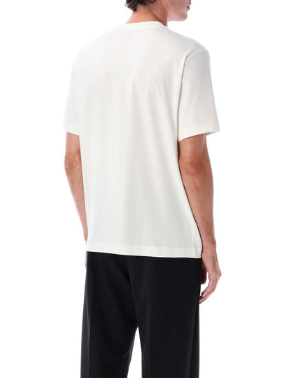 Burberry T-Shirt aus Baumwolle mit Knight-Stempel in Kreideweiß