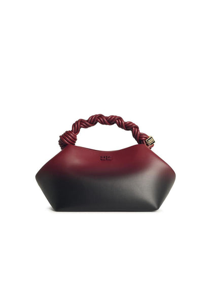 Kleine „Ganni Bou“-Tasche aus rot schattiertem Ledermix