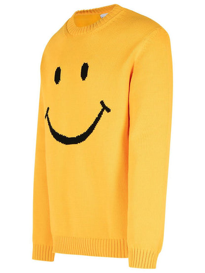 Moschino „Smile“ – Gelber Pullover aus Baumwollmischung