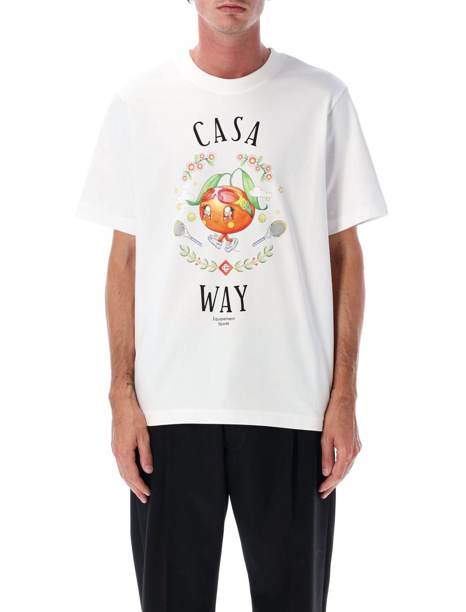 Casablanca Weißes Casa Way Orange Maskottchen T-Shirt