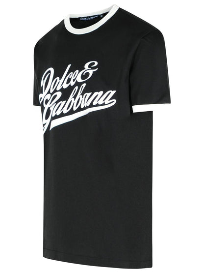 Dolce &amp; Gabbana Schwarzes Baumwoll-T-Shirt