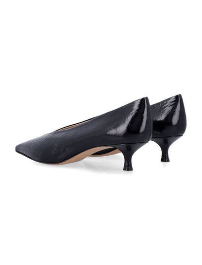 Le Monde Beryl Babouche Kitten Heels Schwarz Naplack