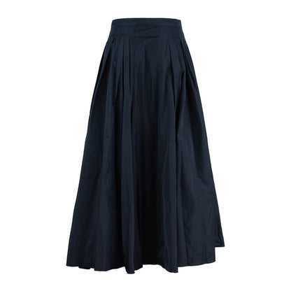 Max Mara Marineblauer Taft-Faltenrock