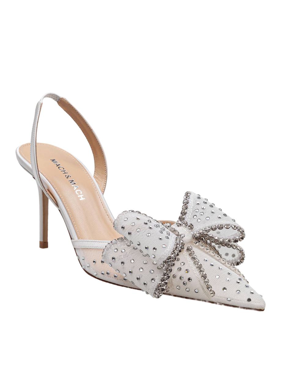 Mach &amp; Mach – Le Cadeau – Slingback-Sandale aus Netzstoff