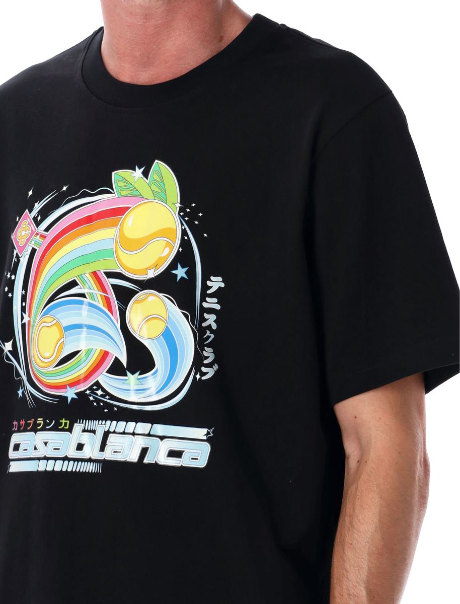 Casablanca Schwarzes Manga-Tennisball-T-Shirt