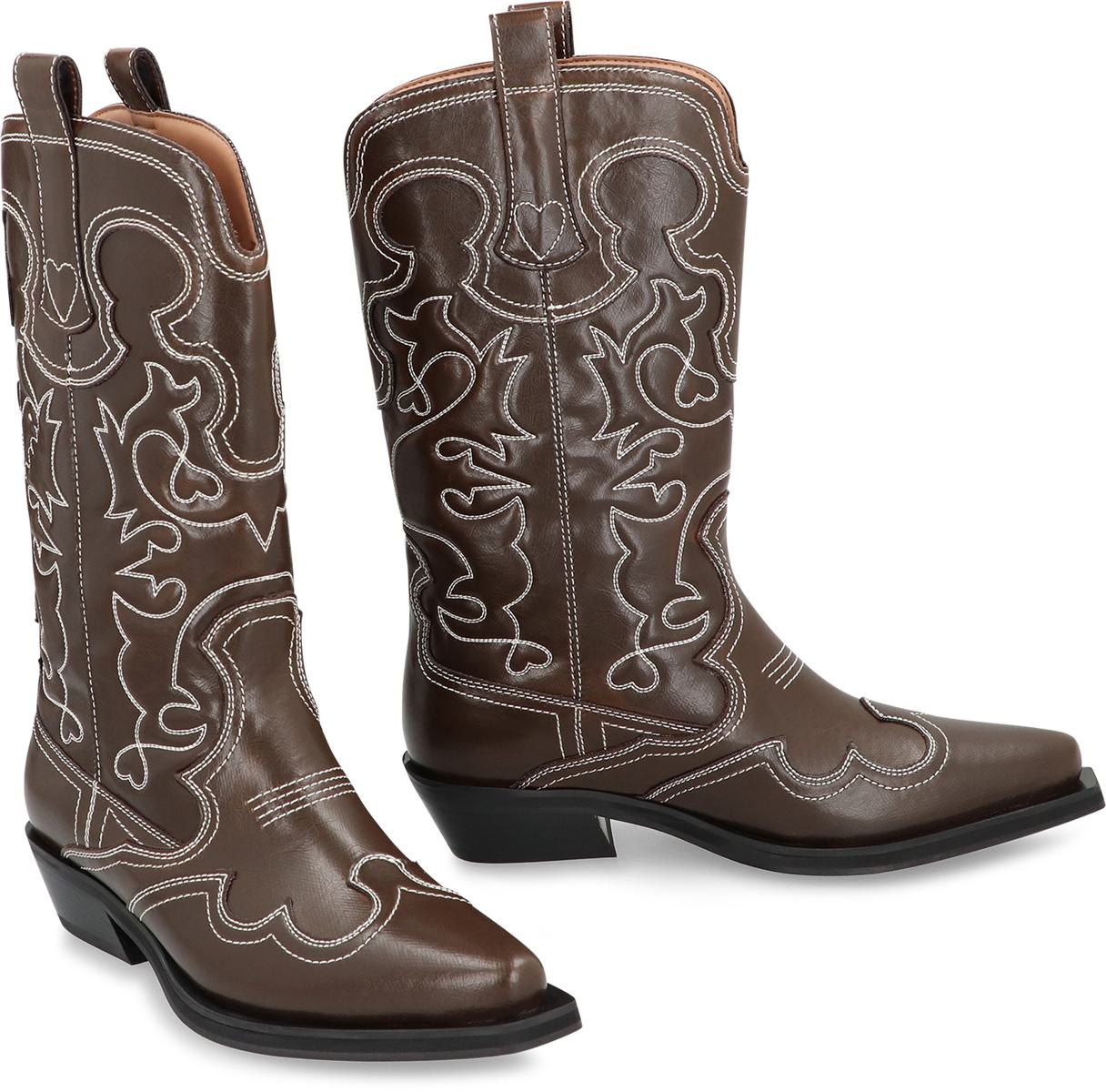 Ganni Lederstiefeletten