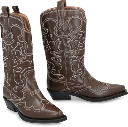Ganni Lederstiefeletten