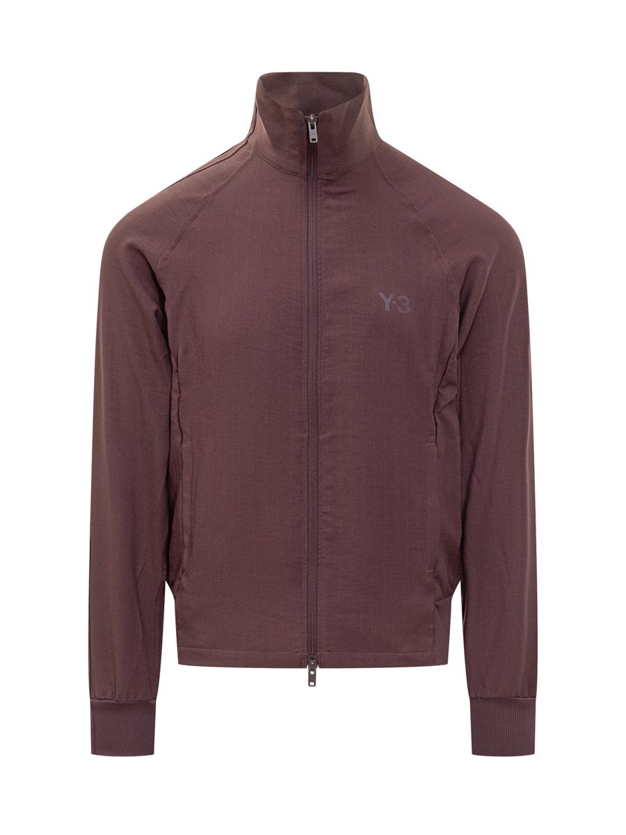 Y-3 Adidas Burgunderfarbene Sportjacke mit durchgehendem Reißverschluss Y-3