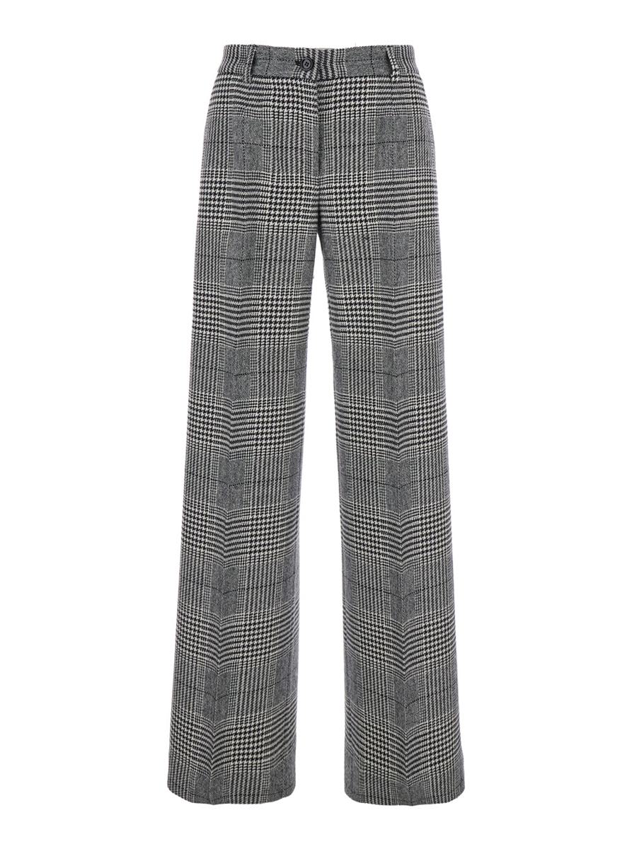 Graue Schlaghose mit hoher Taille aus Wolle und Kaschmir für Damen