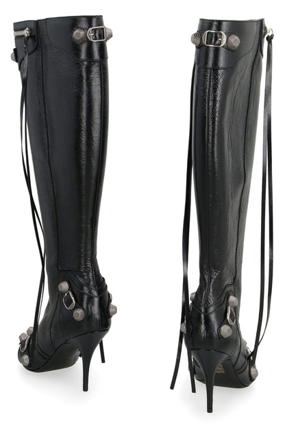 Balenciaga Cagole Lederstiefel mit spitzer Zehenpartie