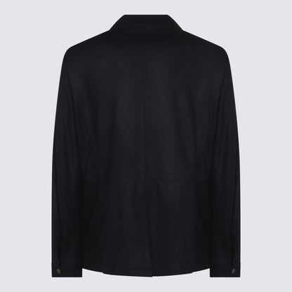 Canali – Freizeitjacke aus schwarzer Wolle