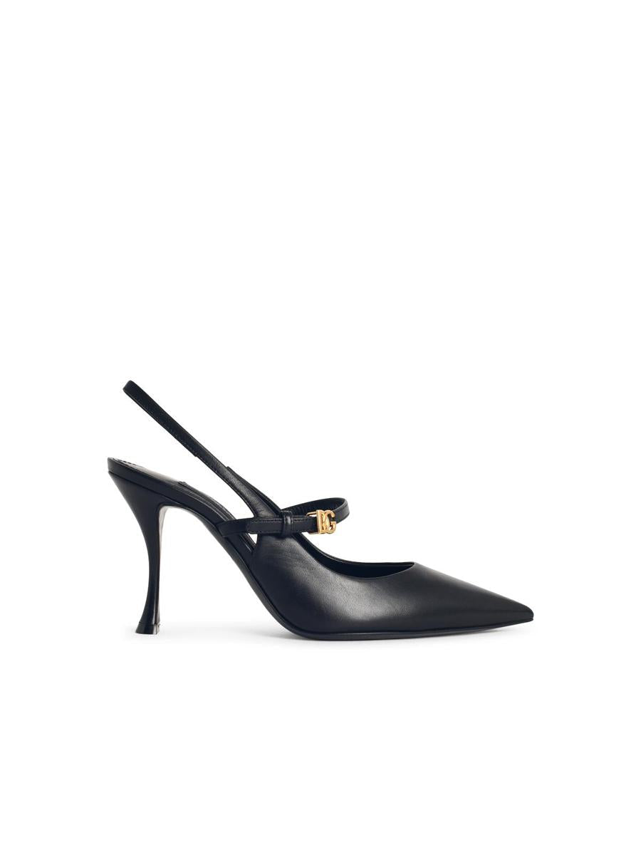 Dolce &amp; Gabbana – Slingpumps aus schwarzem Leder