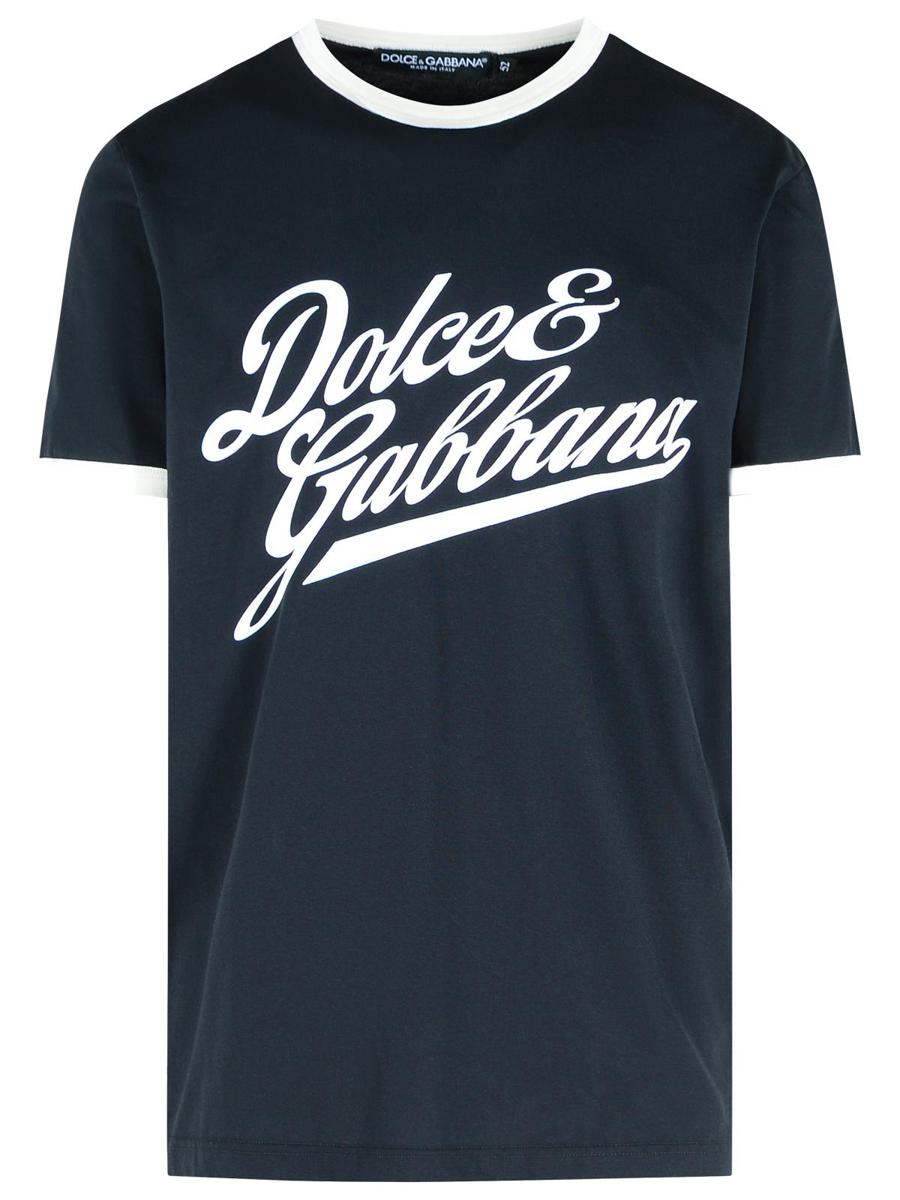 Dolce &amp; Gabbana Marineblaues Baumwoll-T-Shirt
