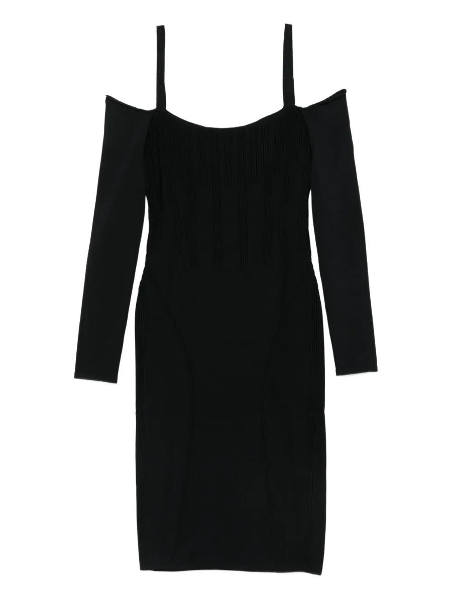 Mugler – Schulterfreies, langärmliges Midikleid