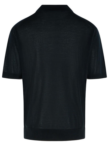 Schwarzes Lyocell-Poloshirt Laneus
