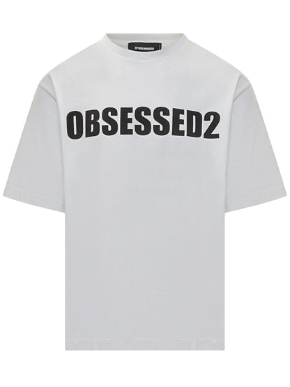 DSQUARED2 – Weißes T-Shirt „Obsessed2“ von Dsquared2