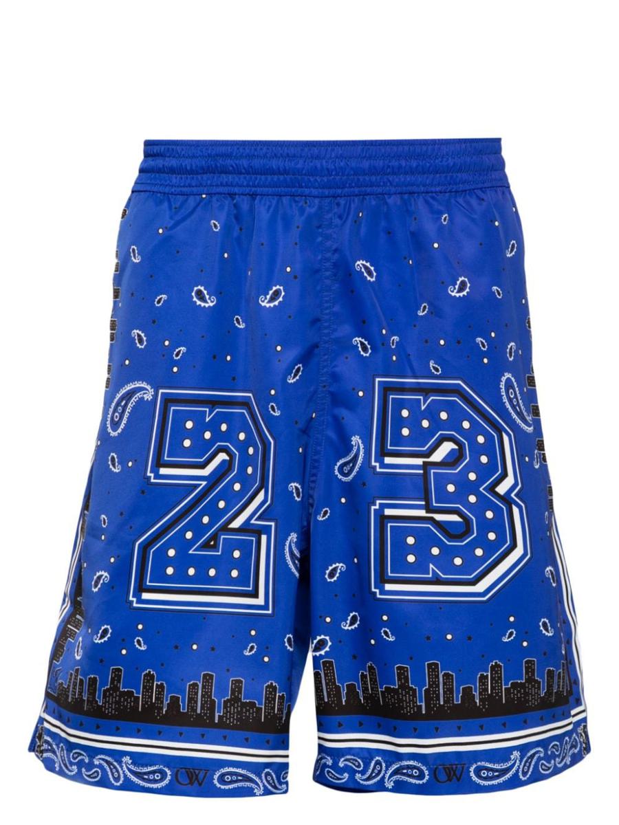 Off-White Surfer-Badeshorts mit Bandana-Print