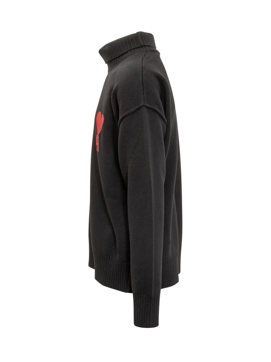 AMI Paris Ami Alexandre Mattiussi Herren Rollkragenpullover mit Herz-Logo
