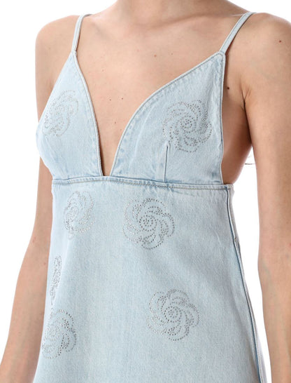 Rotate Birger Christensen Jeans-Minikleid mit Nieten