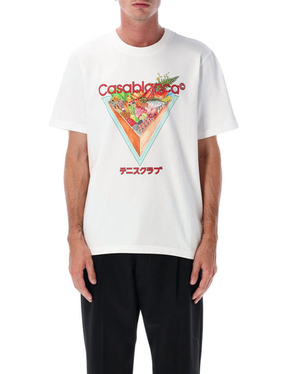 Casablanca – Weißes T-Shirt mit Tennisclub-Symbol