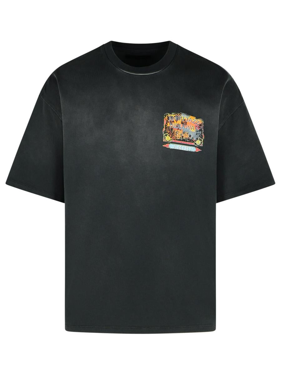 Schwarzes Baumwoll-T-Shirt „Amiri Jazz“