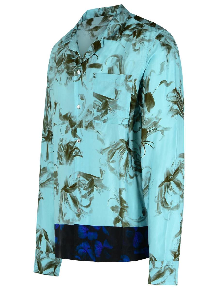 Dries Van Noten Hellblaues Viskosehemd