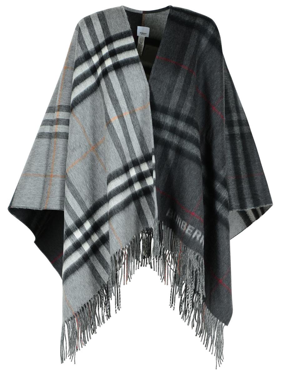 Burberry – Graues Cape aus Kaschmirmischung