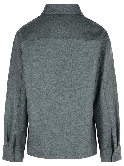 Graues Wollhemd von Jil Sander