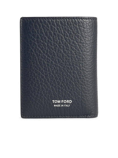Tom Ford Kartenetui aus schwarzem Leder