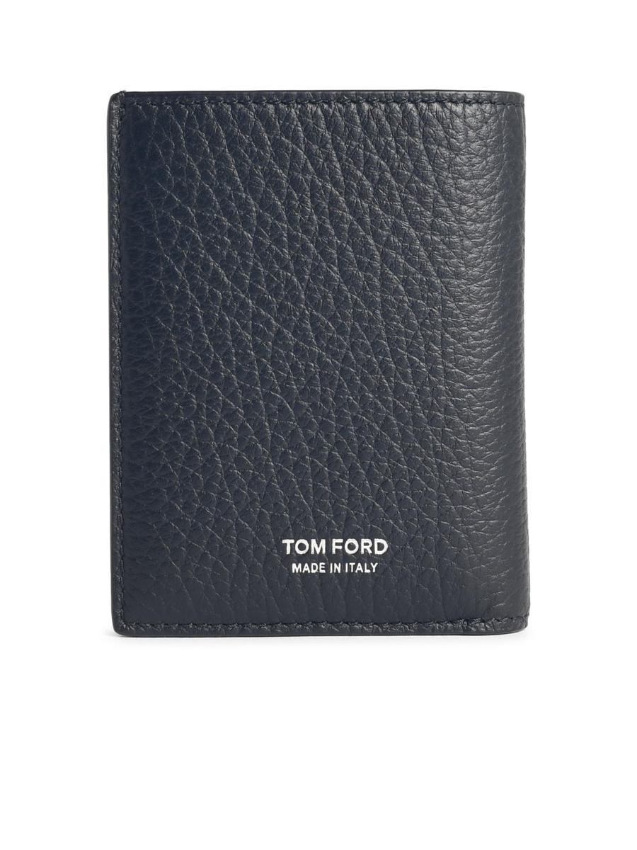 Tom Ford Kartenetui aus schwarzem Leder