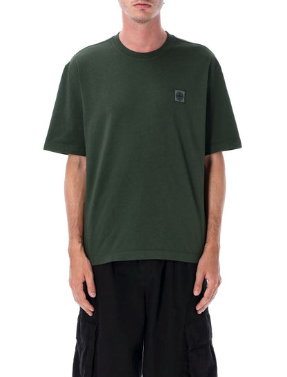 Stone Island Baumwoll-T-Shirt mit Kompass-Patch
