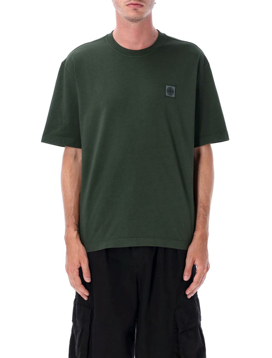 Stone Island Baumwoll-T-Shirt mit Kompass-Patch