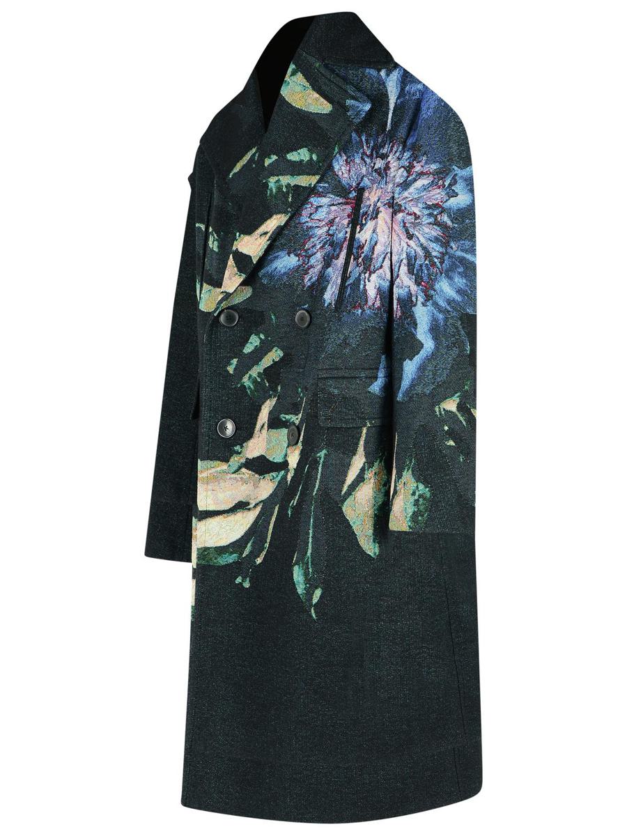 Dries Van Noten Blauer Mantel aus Baumwollmischung