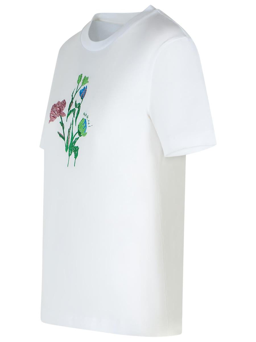 Marni Weißes Baumwoll-T-Shirt