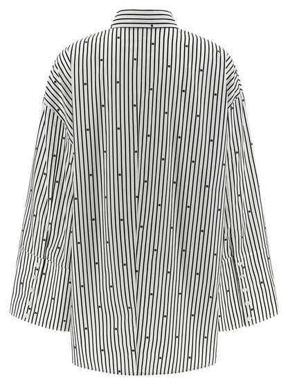 Rotate Birger Christensen – Oversize-Popeline-Hemd mit Streifen