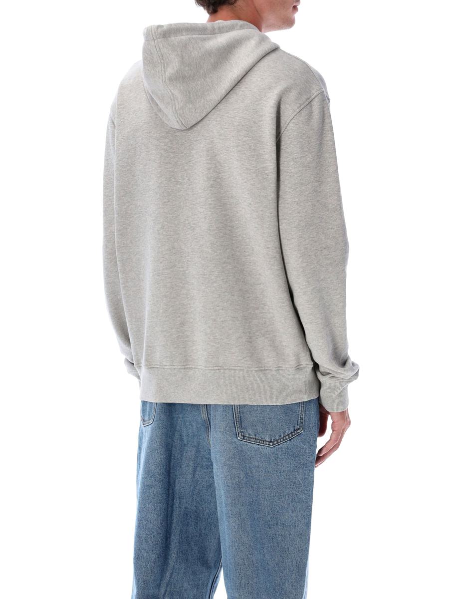 Grauer Baumwoll-De-Coeur-Hoodie von AMI Paris mit Reißverschluss