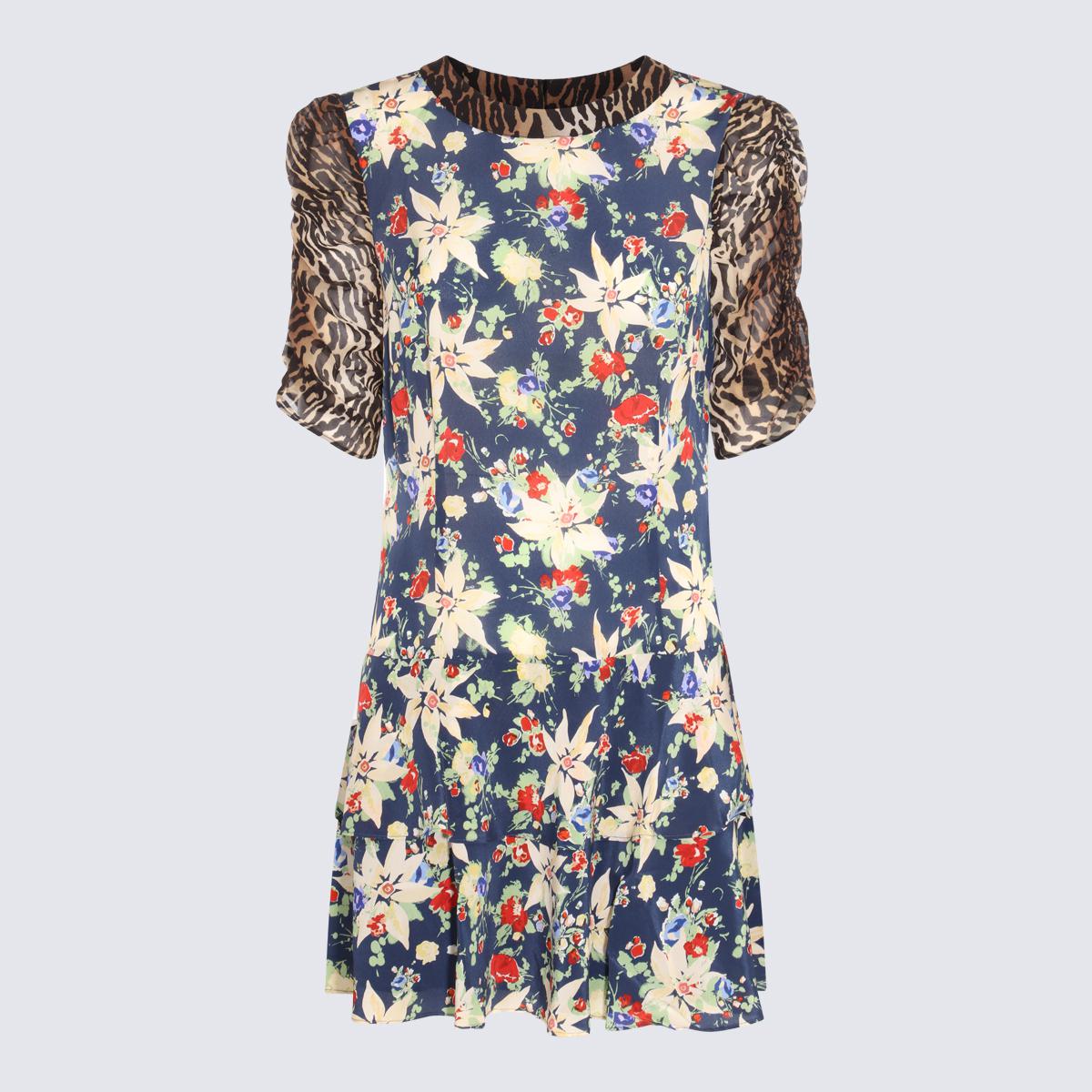 Rixo Marineblaues Seidenkleid