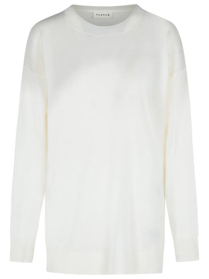 PAROSH „Over“ Pullover aus cremefarbener Wollmischung