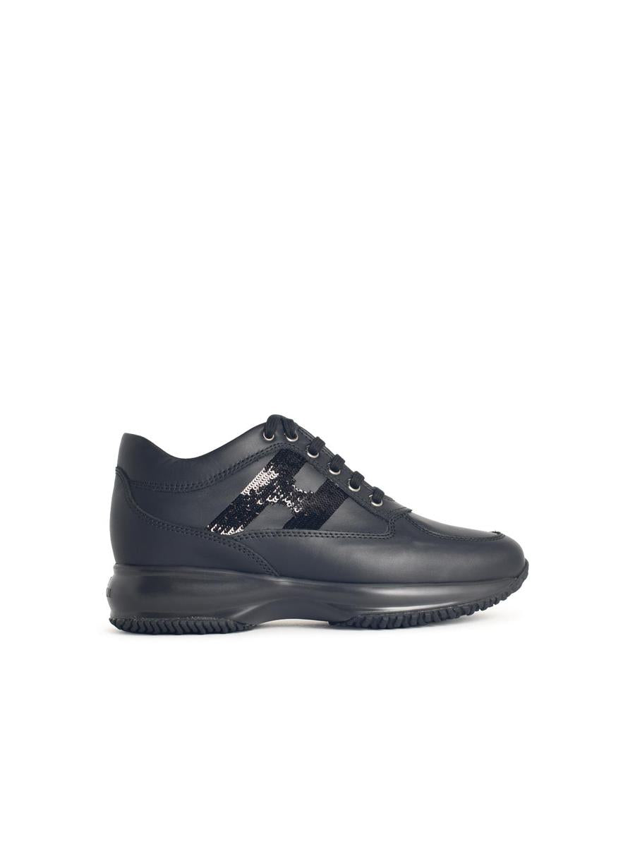 Hogan „Interactive“ schwarze Ledersneaker